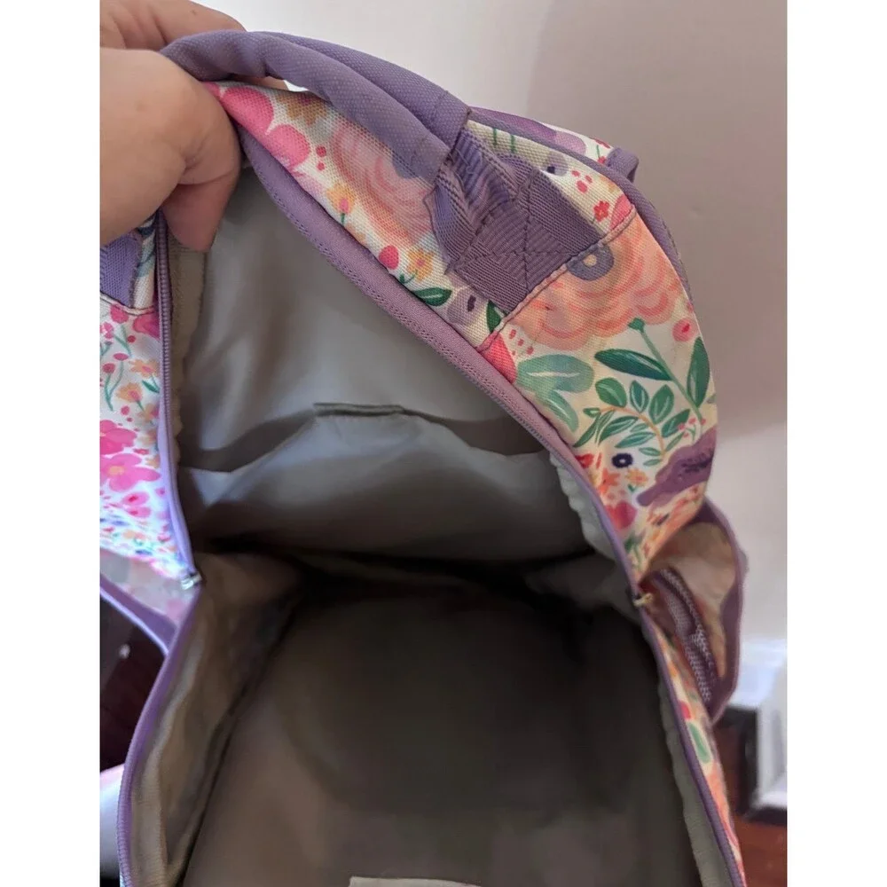Pottery Barn Kids Mackenzie Floral Backpack Pink Purple Girls School Bag